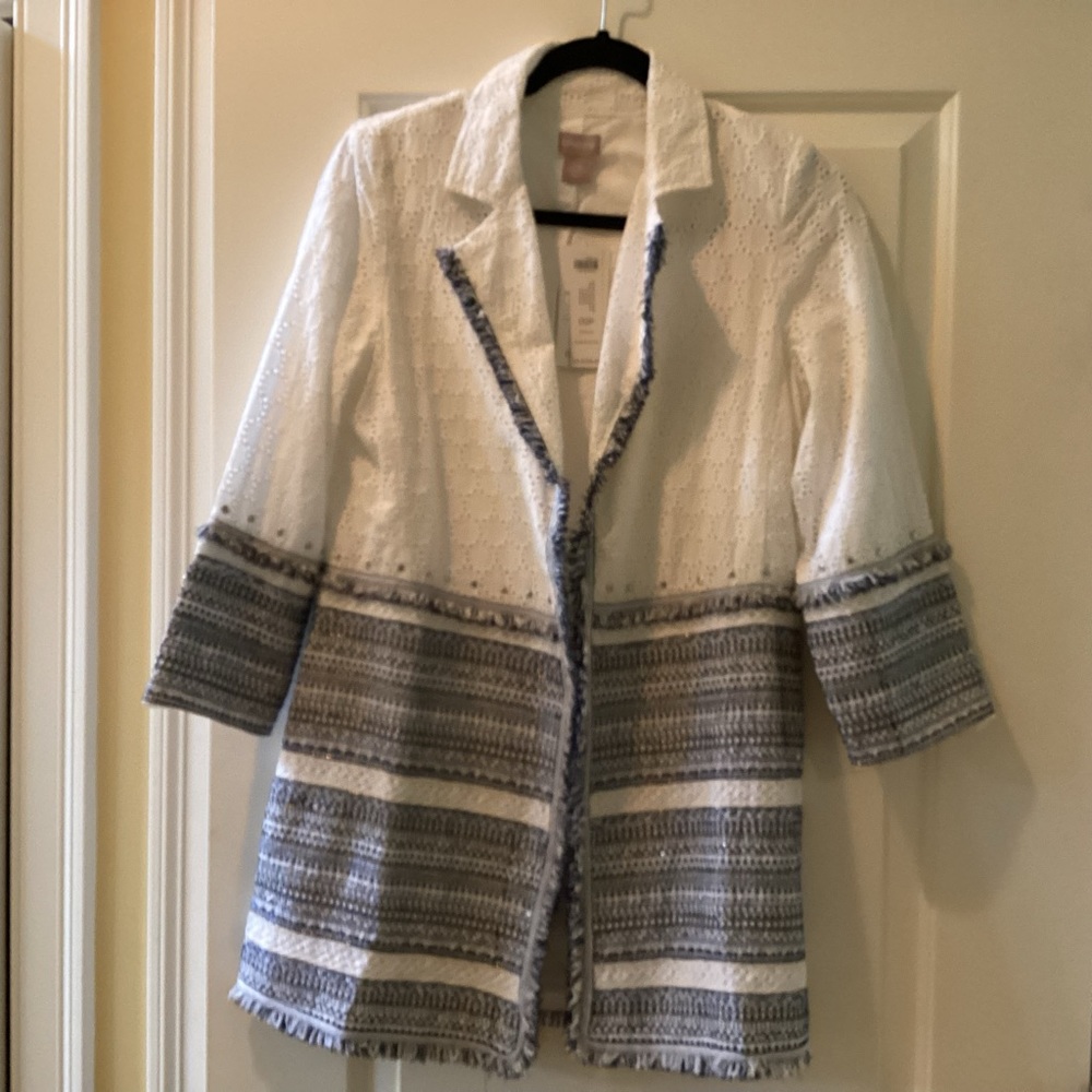 Chico’s cotton Eyelet jacket, 00P